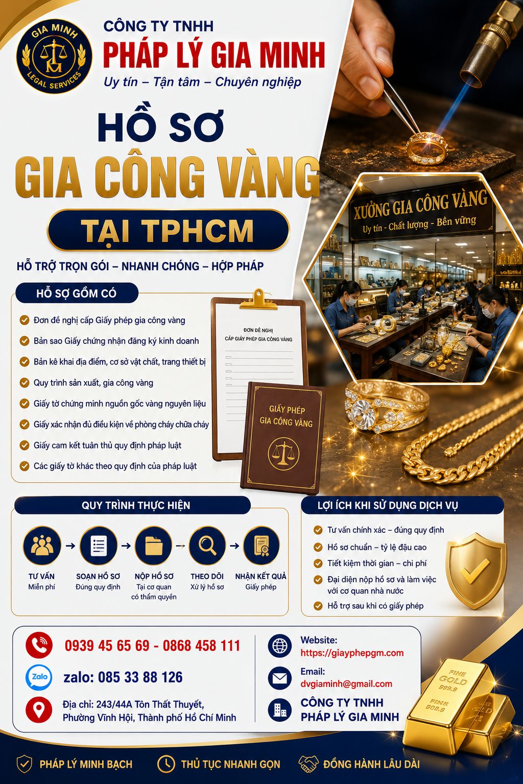 Hồ sơ gia công vàng tại TPHCM