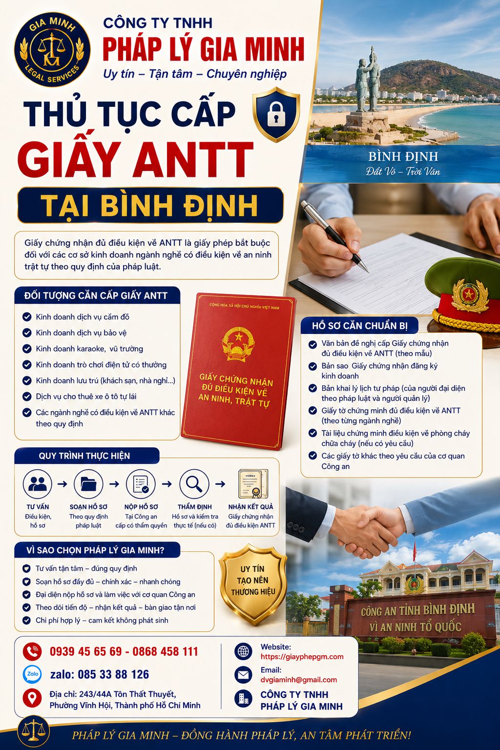 Thủ tục cấp giấy ANTT tại Bình Định