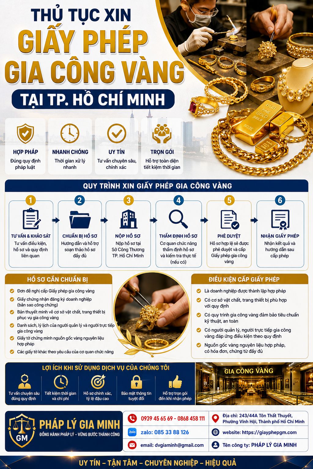 Thủ tục xin giấy phép gia công vàng TPHCM