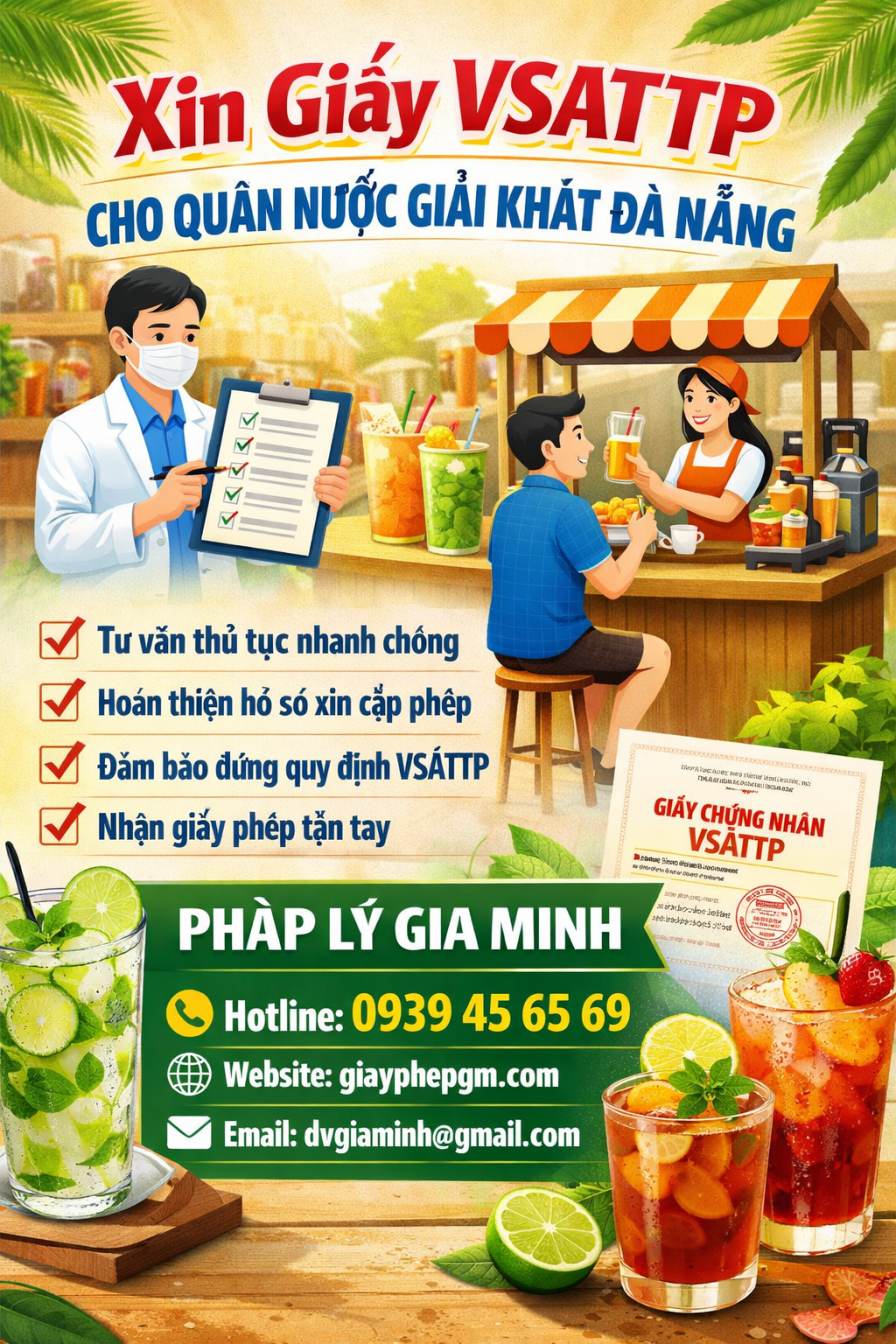 Vsattp Xin giấy VSATTP cho quán nước giải khát Đà Nẵng 2026 – Hồ sơ, quy trình ...