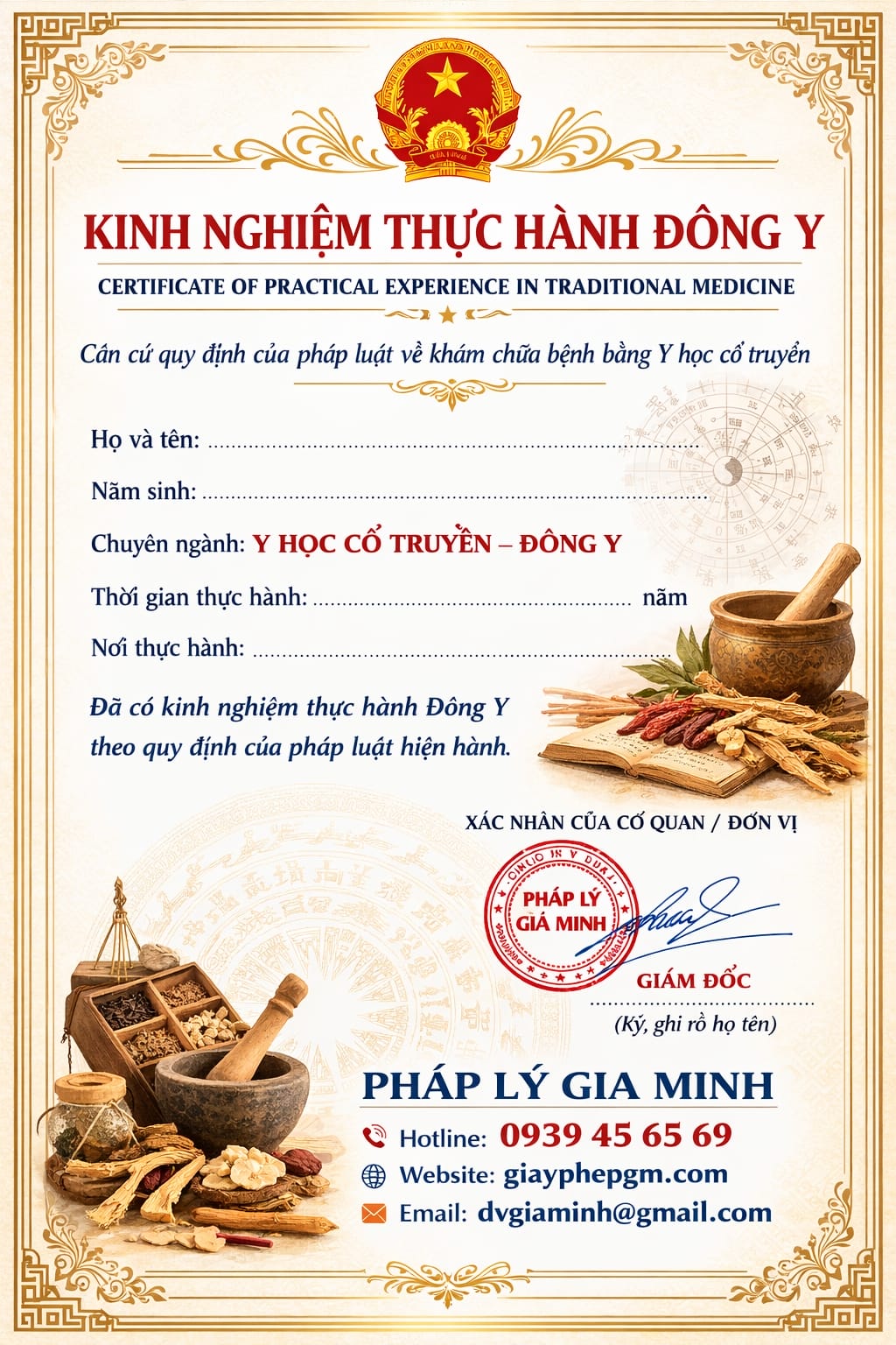 Quy trình xin giấy phép phòng khám Đông y