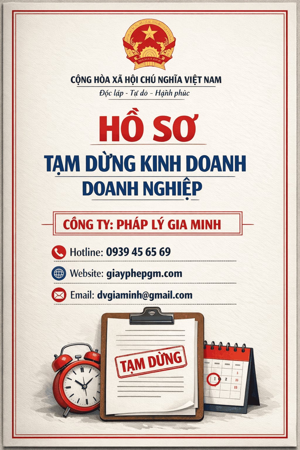 hồ sơ tạm ngừng kinh doanh