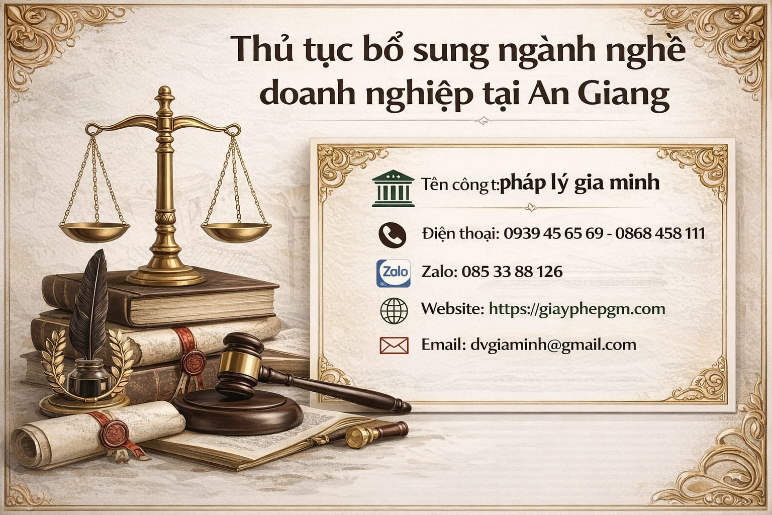 Bổ sung ngành nghề kinh doanh tại An Giang nhanh gọn