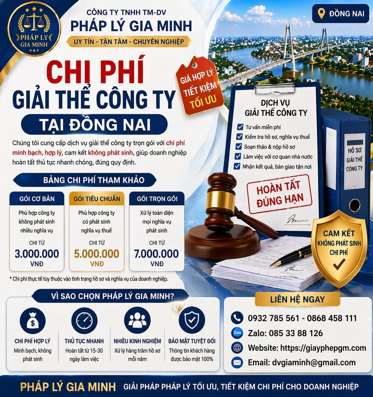 Chi phí giải thể công ty nợ thuế tại Đồng Nai bao nhiêu
