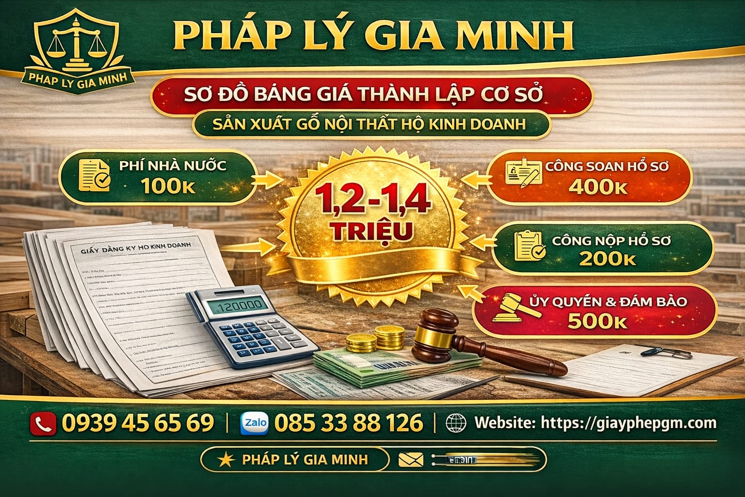 Chi phí thành lập công ty sản xuất đồ gỗ nội thất tiết kiệm
