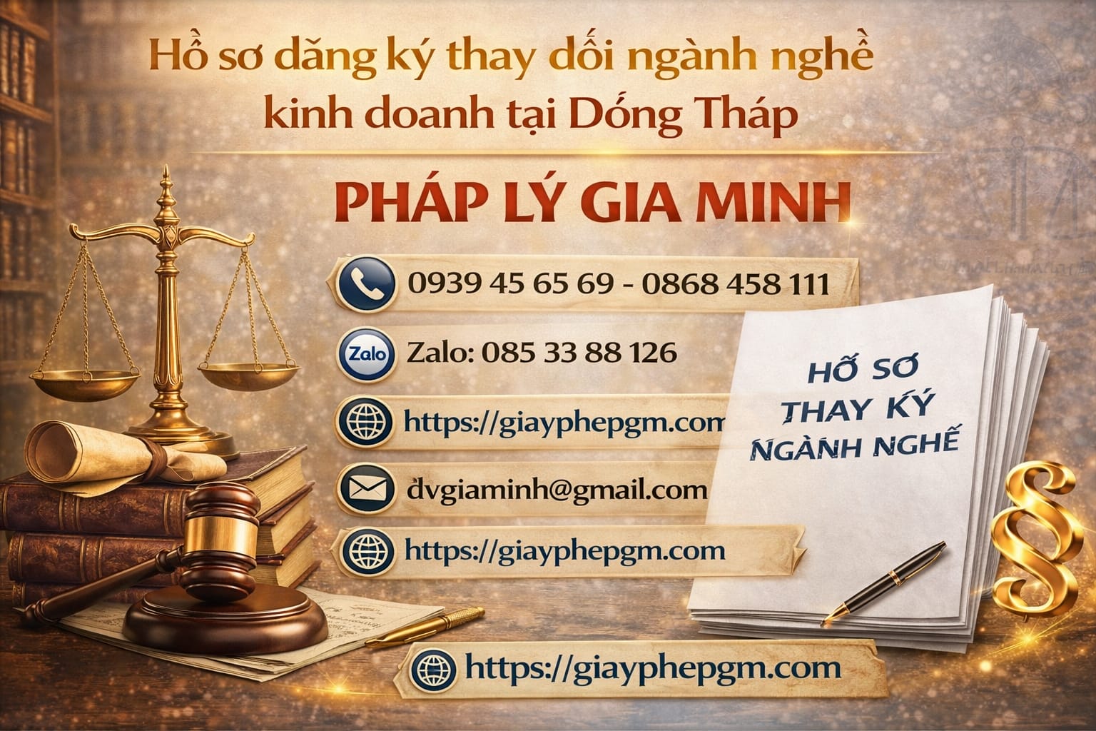 Danh mục hồ sơ thêm mã ngành tại Đồng Tháp chi tiết