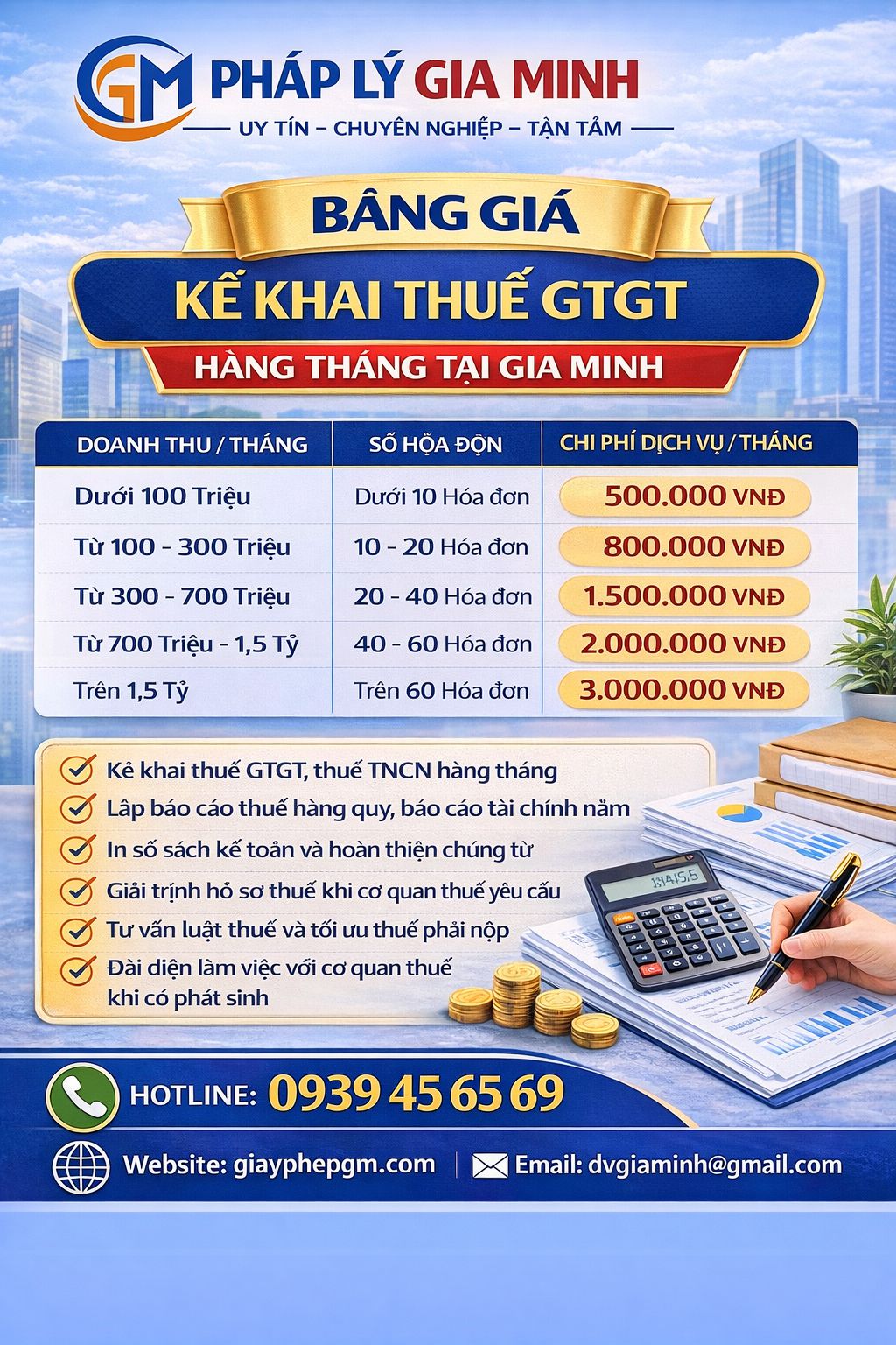 Dịch vụ báo cáo thuế hàng tháng tại Cần Thơ cho doanh nghiệp