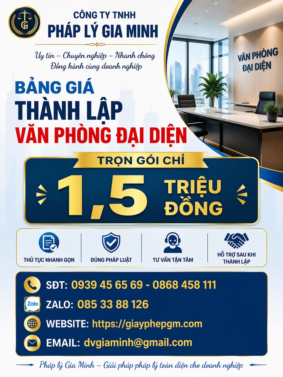 Dịch vụ mở văn phòng đại diện tại Đồng Tháp giá rẻ – Nhanh chóng, đúng luật, tiết kiệm tối đa