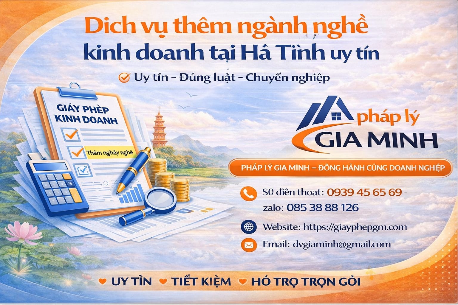Dịch vụ thêm ngành nghề kinh doanh tại Hà Tĩnh uy tín
