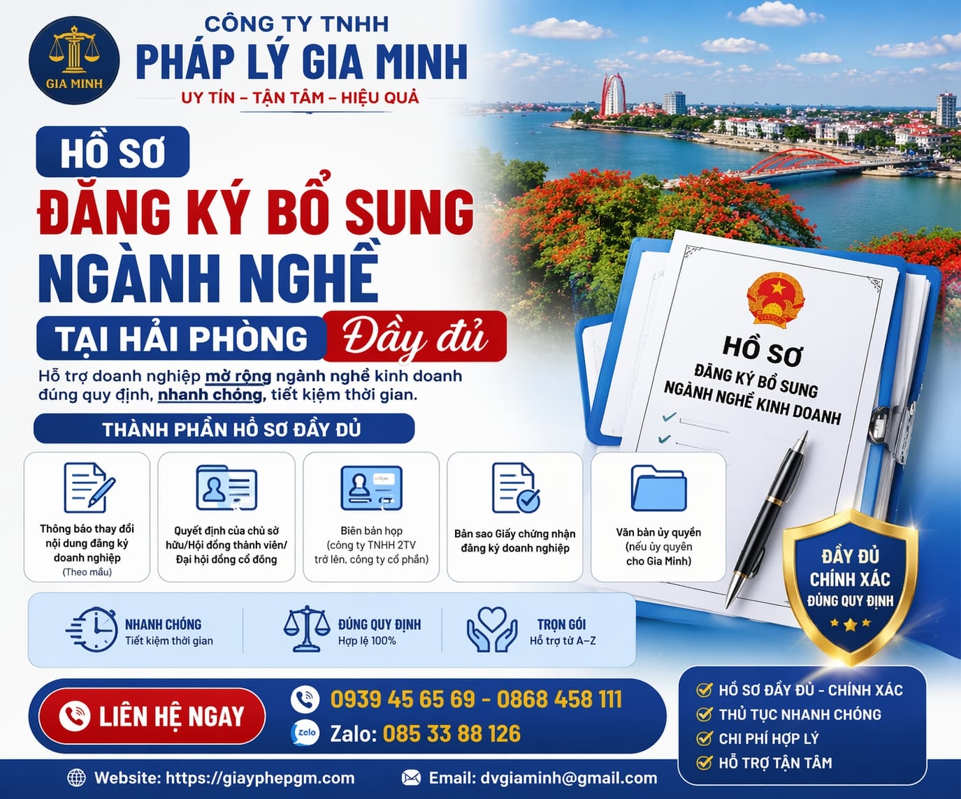 Hồ sơ đăng ký bổ sung ngành nghề tại Hải Phòng đầy đủ
