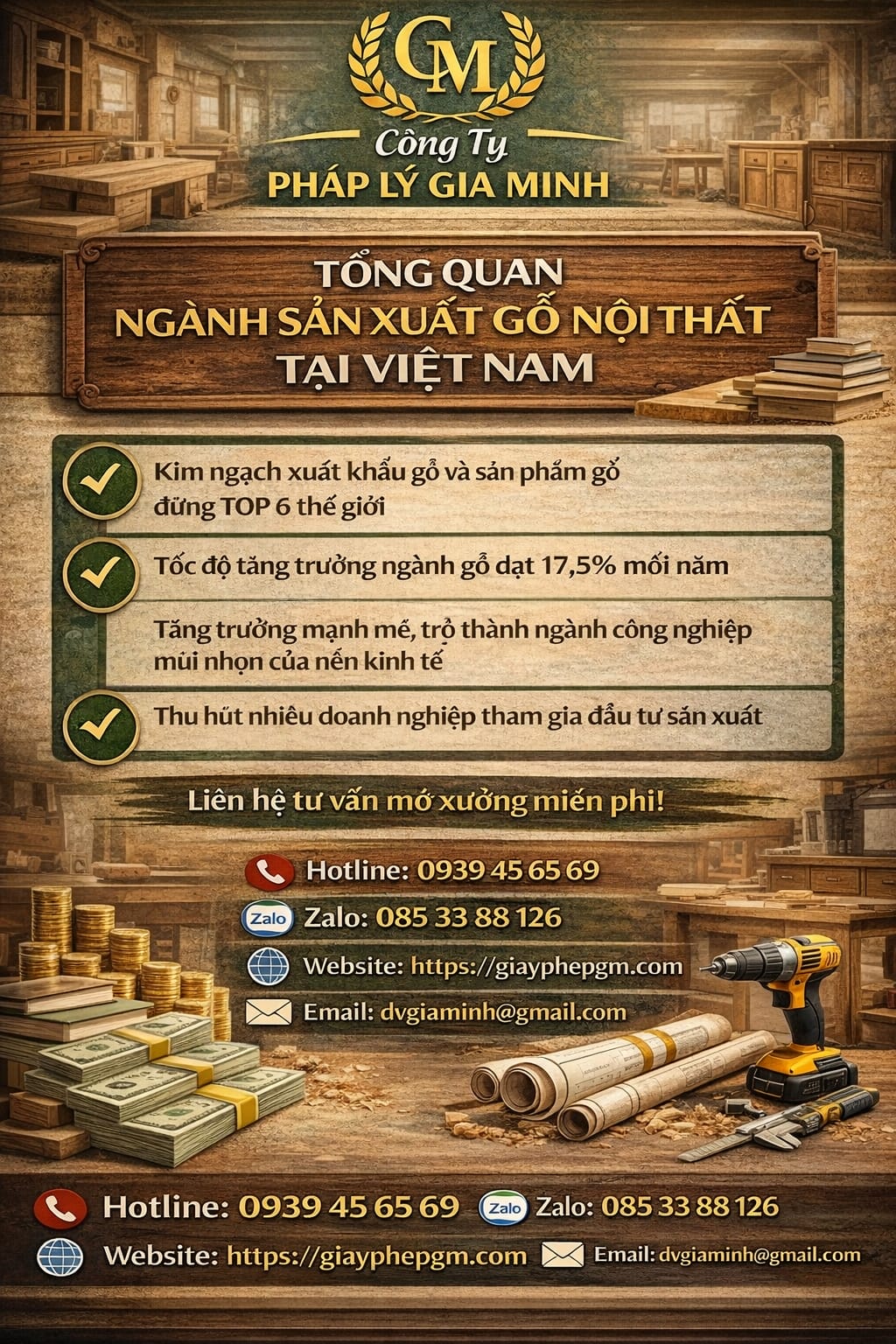 Hồ sơ đăng ký doanh nghiệp sản xuất đồ gỗ nội thất đầy đủ
