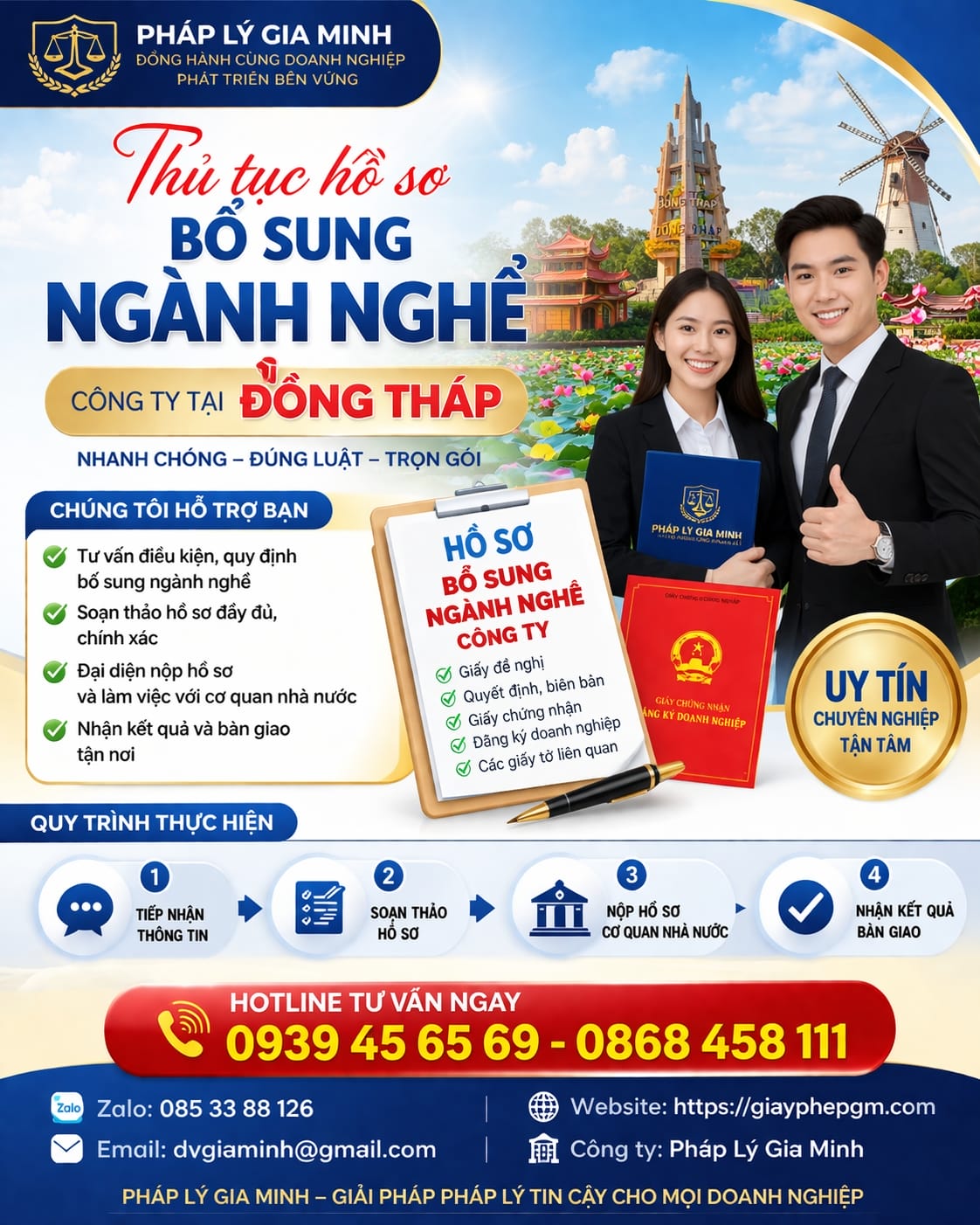 Hướng dẫn chuẩn bị hồ sơ bổ sung ngành nghề tại Đồng Tháp