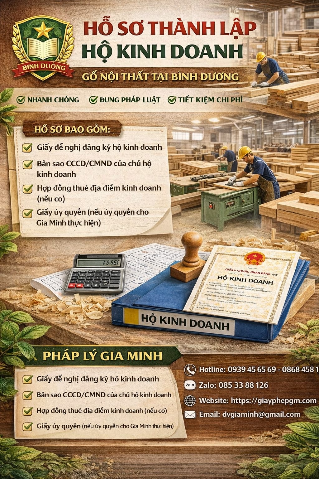 Hướng dẫn đăng ký hộ kinh doanh gỗ nội thất tại Bình Dương mới nhất