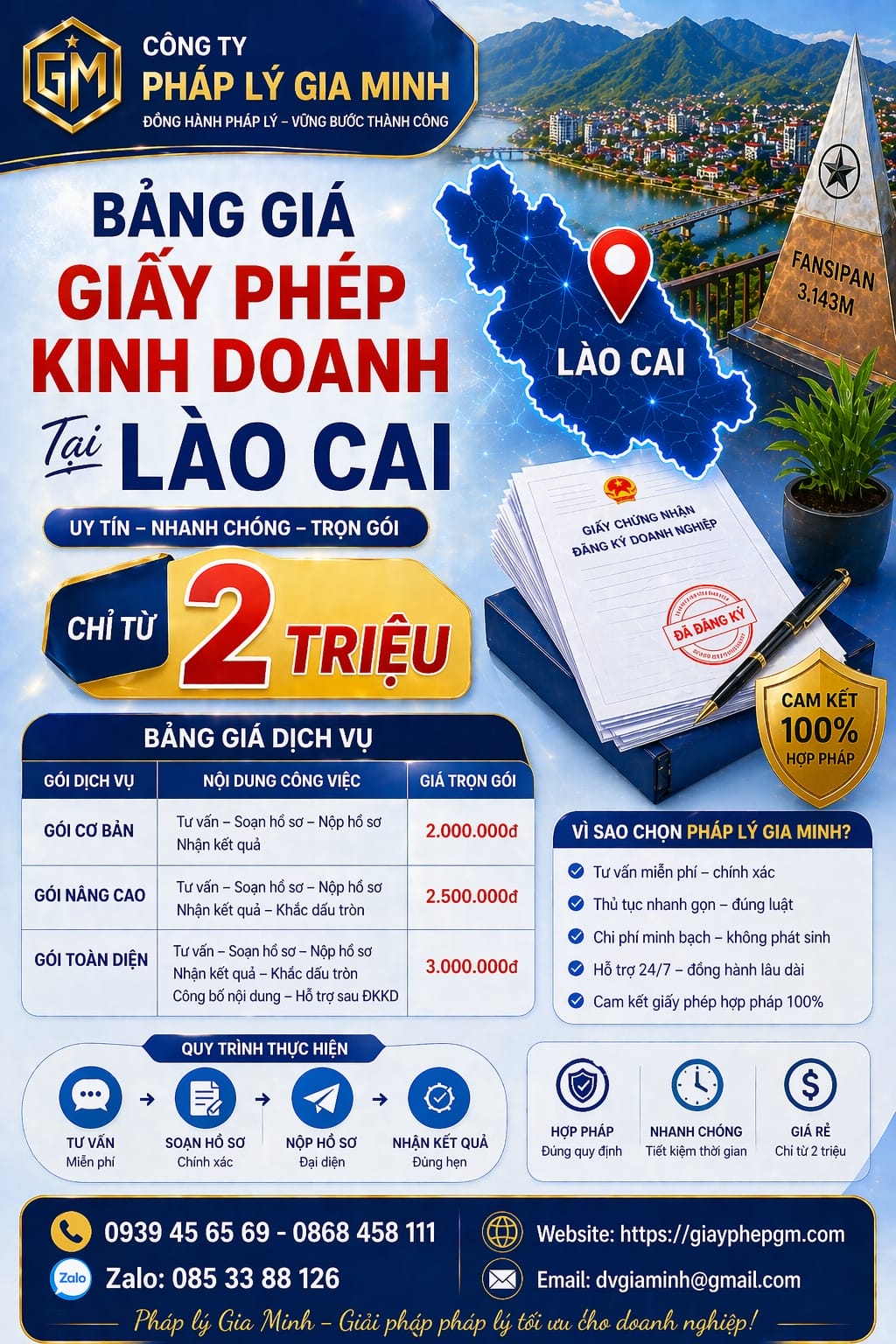 Thành lập công ty tại Lào Cai chỉ 3 ngày có giấy phép – Dịch vụ trọn gói nhanh, chuẩn pháp lý, tối ưu chi phí