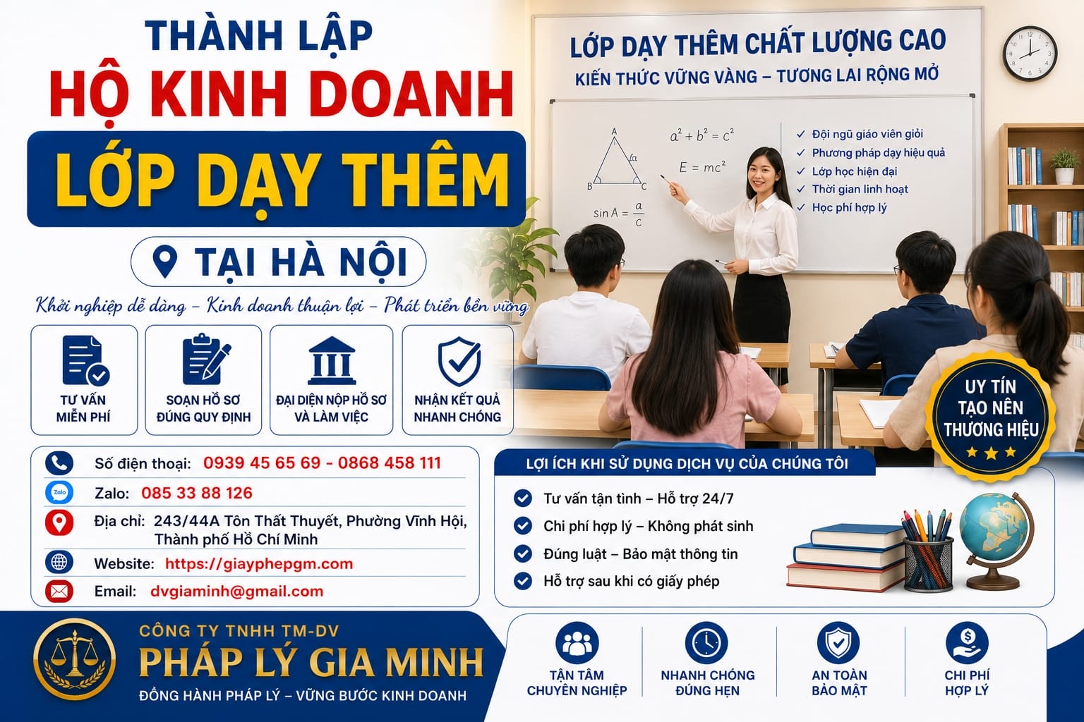 Thành lập hộ kinh doanh lớp dạy thêm tại Hà Nội đúng quy định mới nhất
