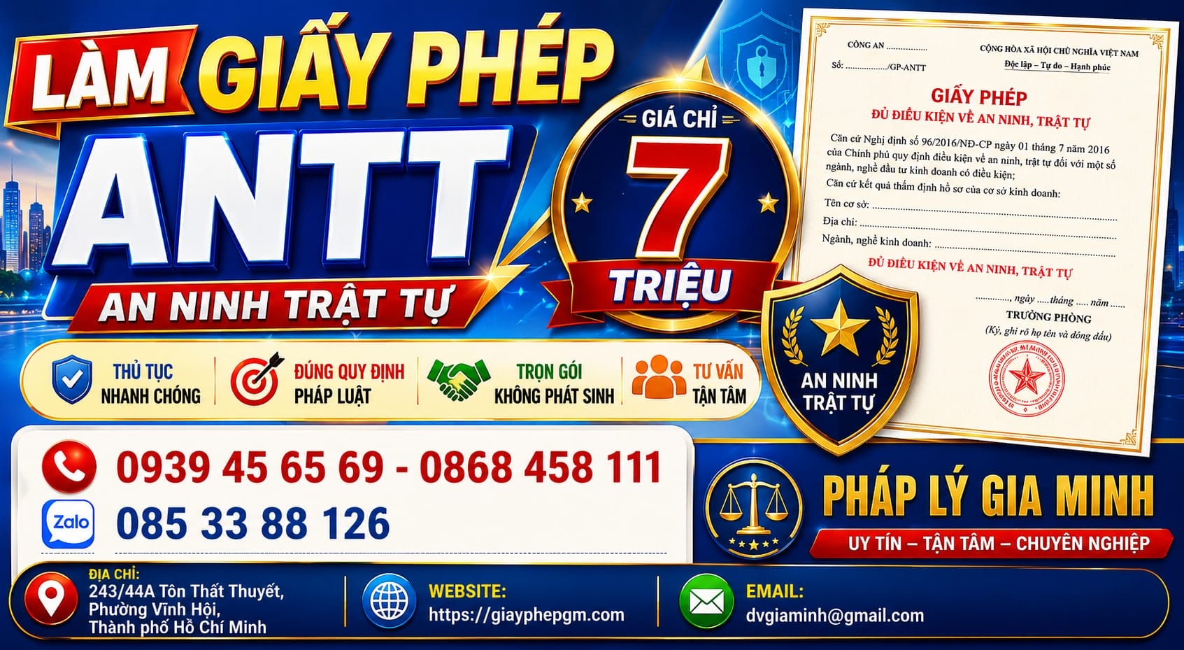 Điều kiện xin giấy phép ANTT