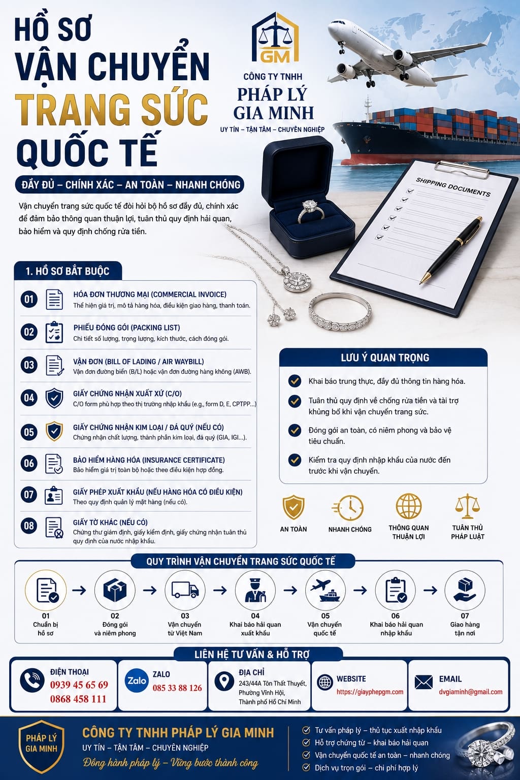 Hồ Sơ Vận Chuyển Trang Sức Quốc Tế Đầy Đủ Và An Toàn