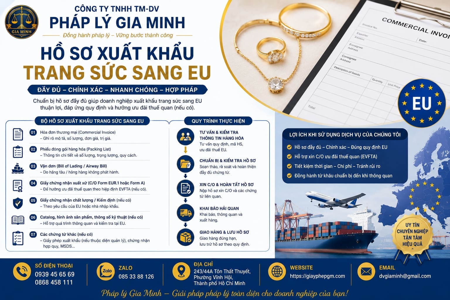 Hồ Sơ Xuất Khẩu Trang Sức Sang EU Đầy Đủ Theo Từng Bước