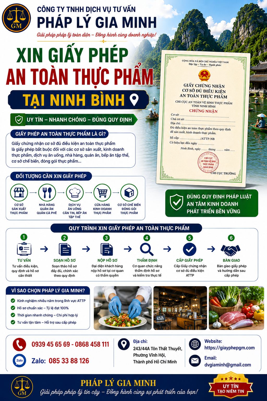 Xin giấy phép an toàn thực phẩm tại Ninh Bình