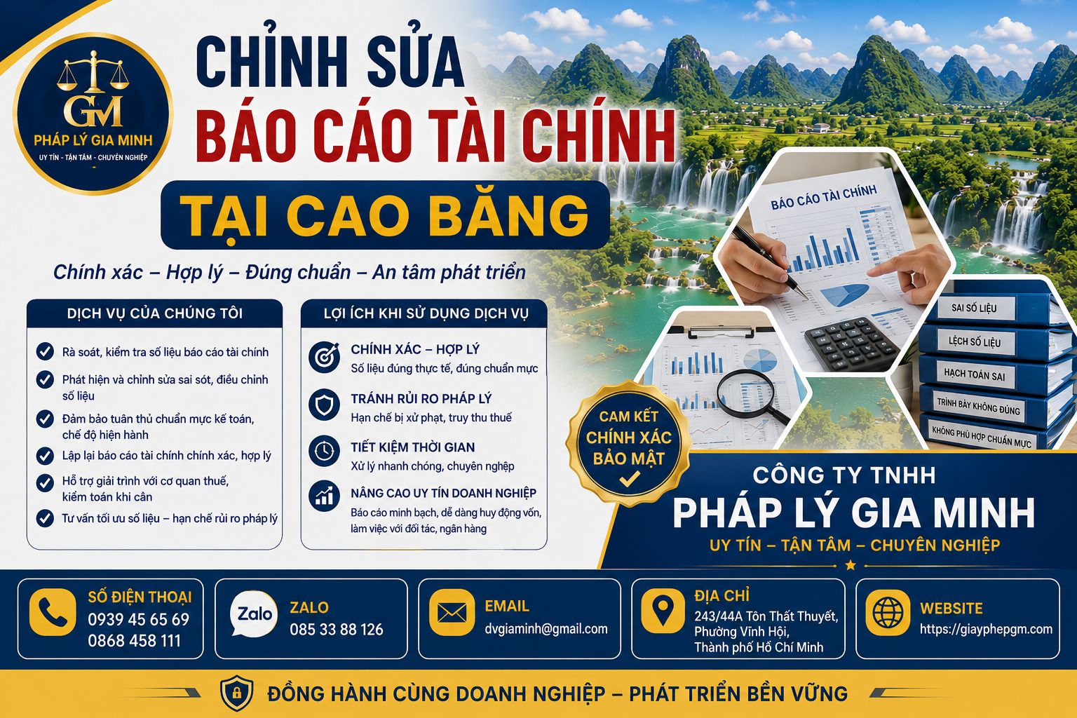 Dịch vụ chỉnh sửa báo cáo tài chính tại Cao Bằng chuyên nghiệp, chính xác
