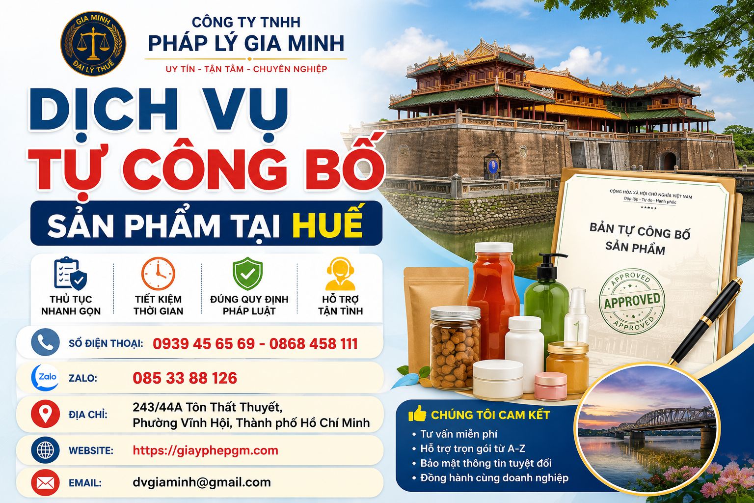 Dịch vụ tự công bố sản phẩm tại Huế hỗ trợ trọn quy trình, tiết kiệm thời gian