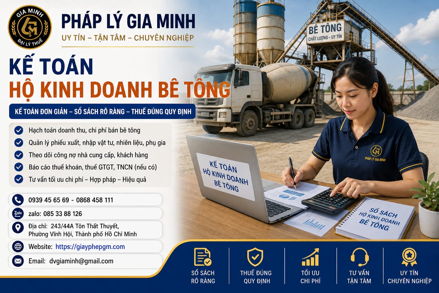 Kế toán hộ kinh doanh bê tông – Giải pháp quản lý doanh thu, chi phí và thuế hiệu quả
