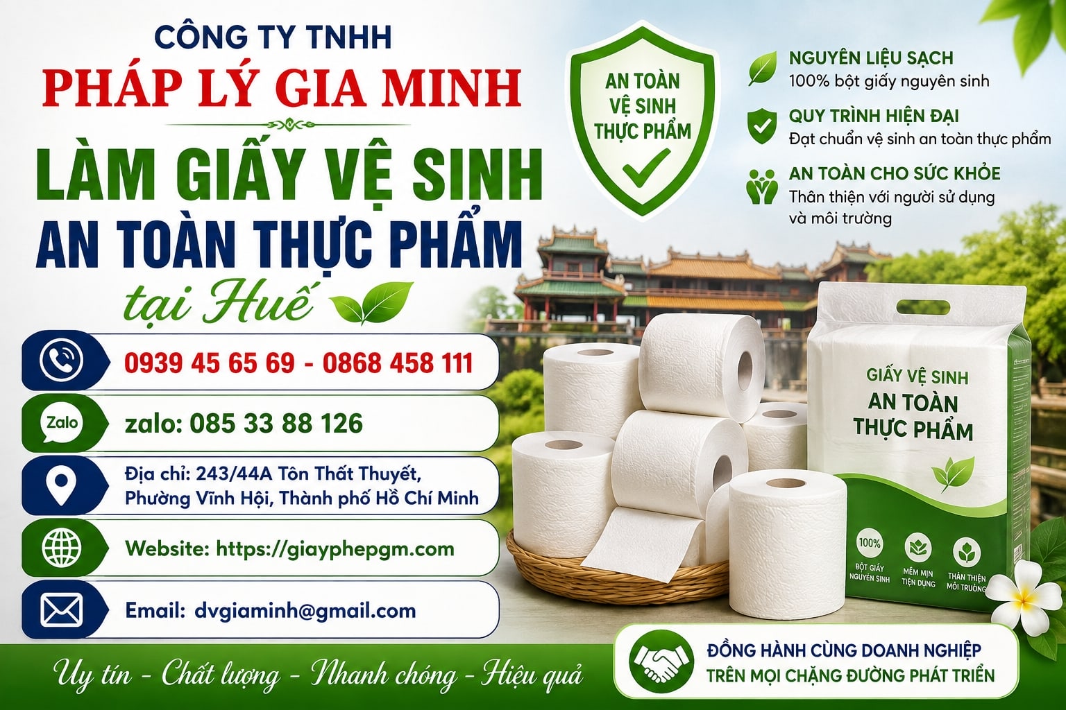 Làm giấy vệ sinh an toàn thực phẩm tại Huế nhanh, tiết kiệm thời gian