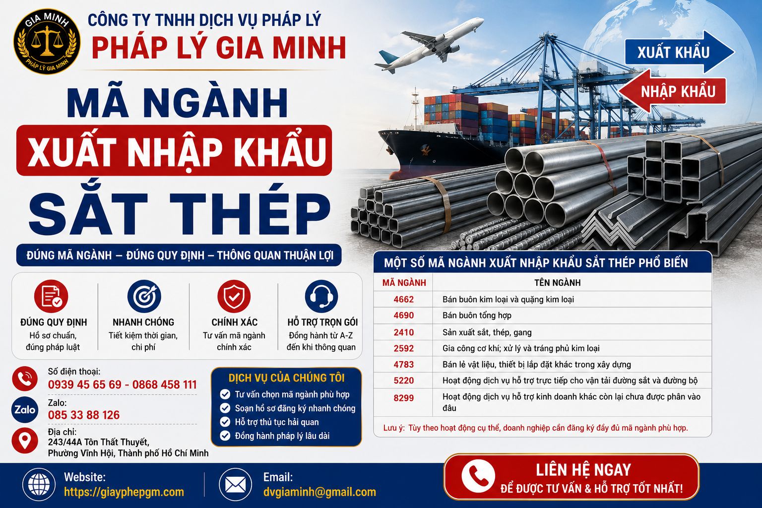Mã ngành xuất nhập khẩu sắt thép – Cập nhật mã ngành mới nhất