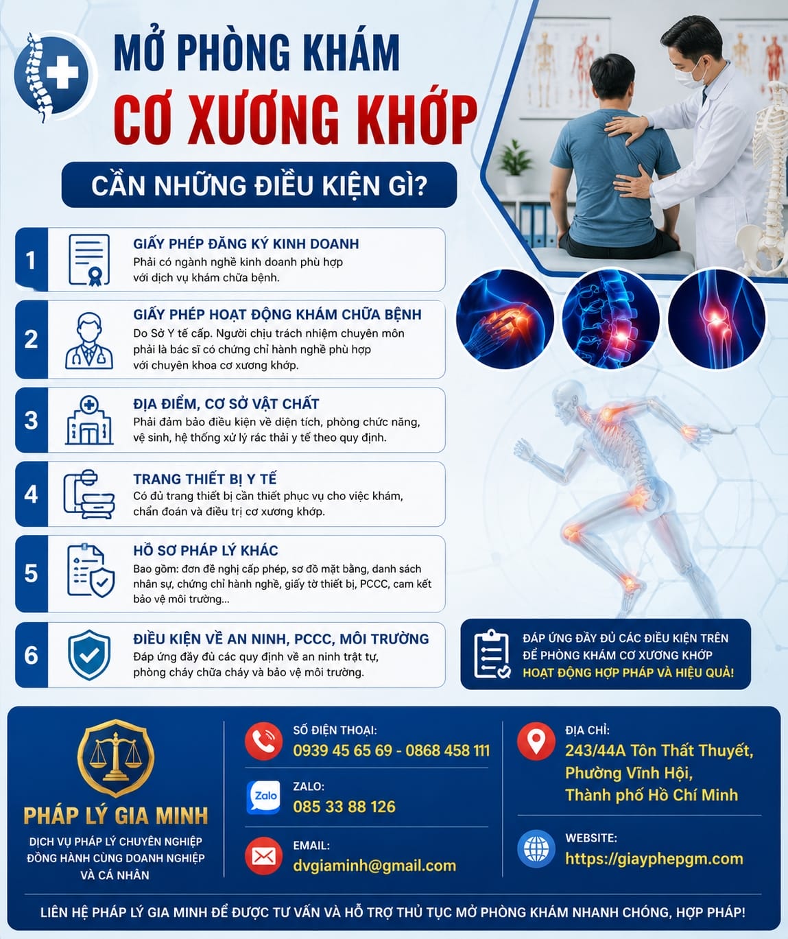 Mở phòng khám cơ xương khớp cần những điều kiện gì? Quy định và thủ tục cần biết