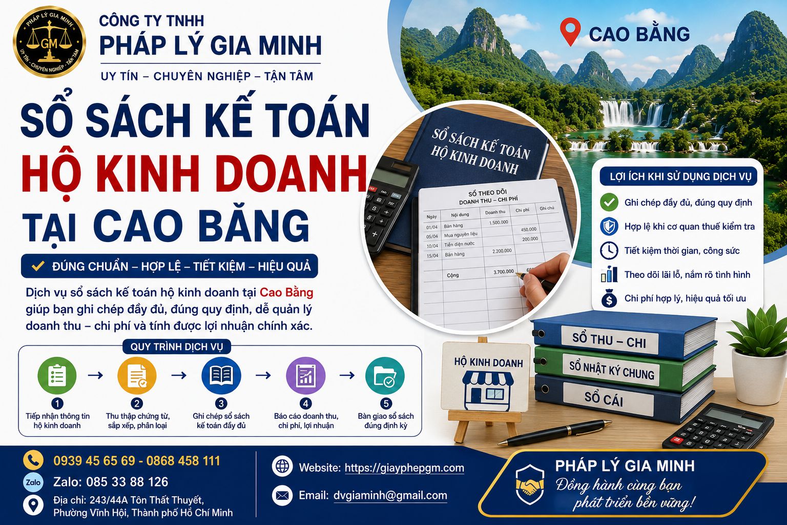 Dịch vụ sổ sách kế toán hộ kinh doanh tại Cao Bằng chuyên nghiệp, chính xác