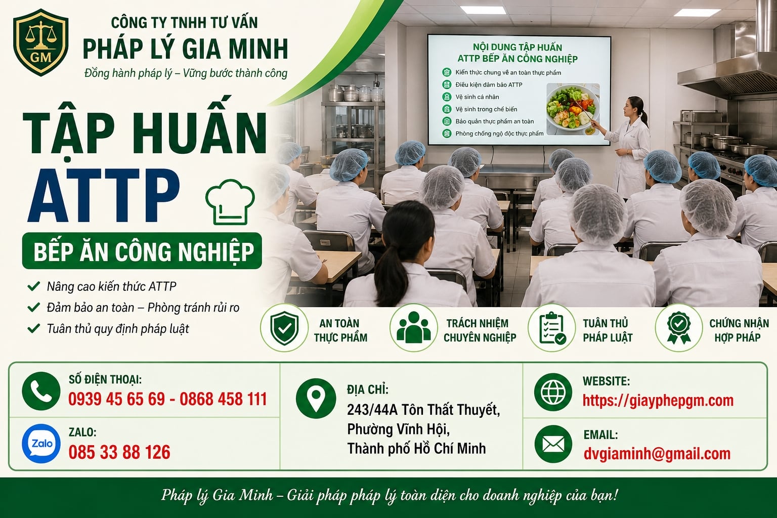 Tập huấn ATTP bếp ăn công nghiệp – Kiểm soát dây chuyền hàng trăm đến hàng nghìn suất ăn