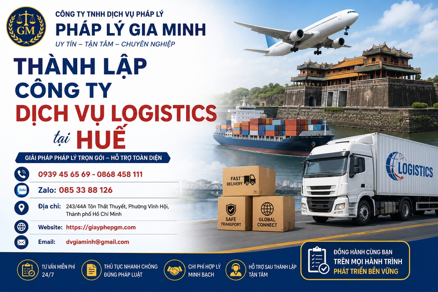 Thành lập công ty dịch vụ logistics tại Huế – Thiết kế chuỗi dịch vụ đúng ngành nghề ngay từ đầu