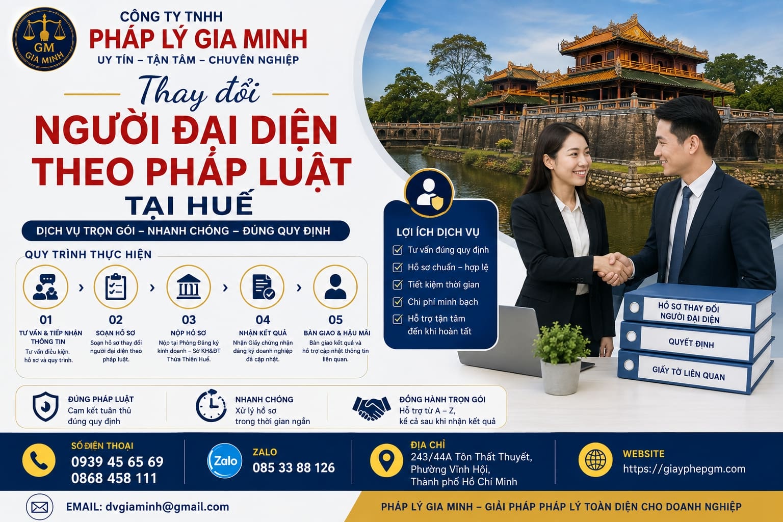 Thay đổi người đại diện theo pháp luật tại Huế – Quy trình chuyển giao quyền đại diện an toàn