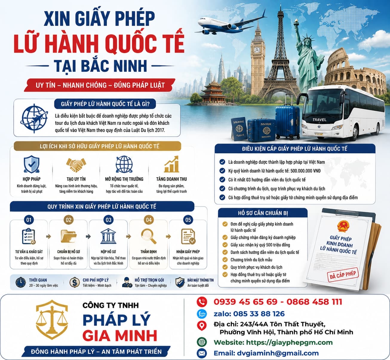 Xin giấy phép lữ hành quốc tế tại Bắc Ninh nhanh chóng, đúng quy định pháp luật