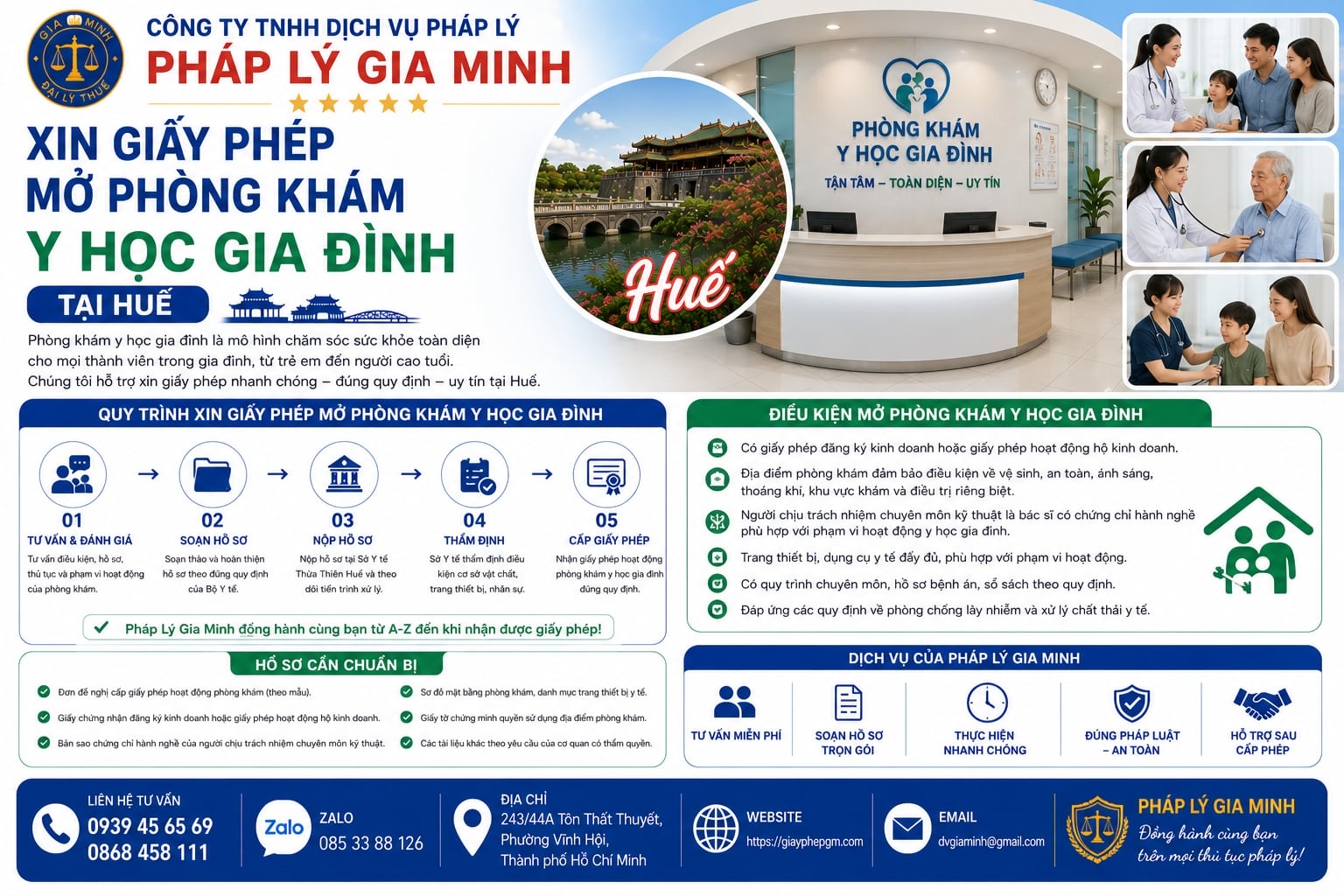 Xin giấy phép mở phòng khám y học gia đình tại Huế đầy đủ từ hồ sơ đến thủ tục