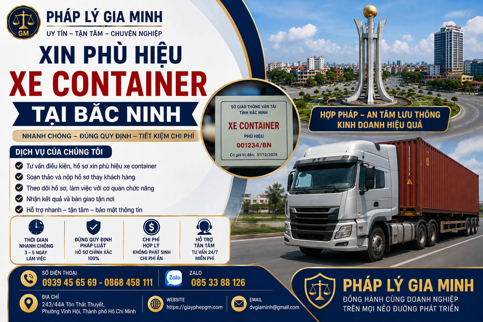 Xin phù hiệu xe container tại Bắc Ninh nhanh chóng, đúng quy định pháp luật