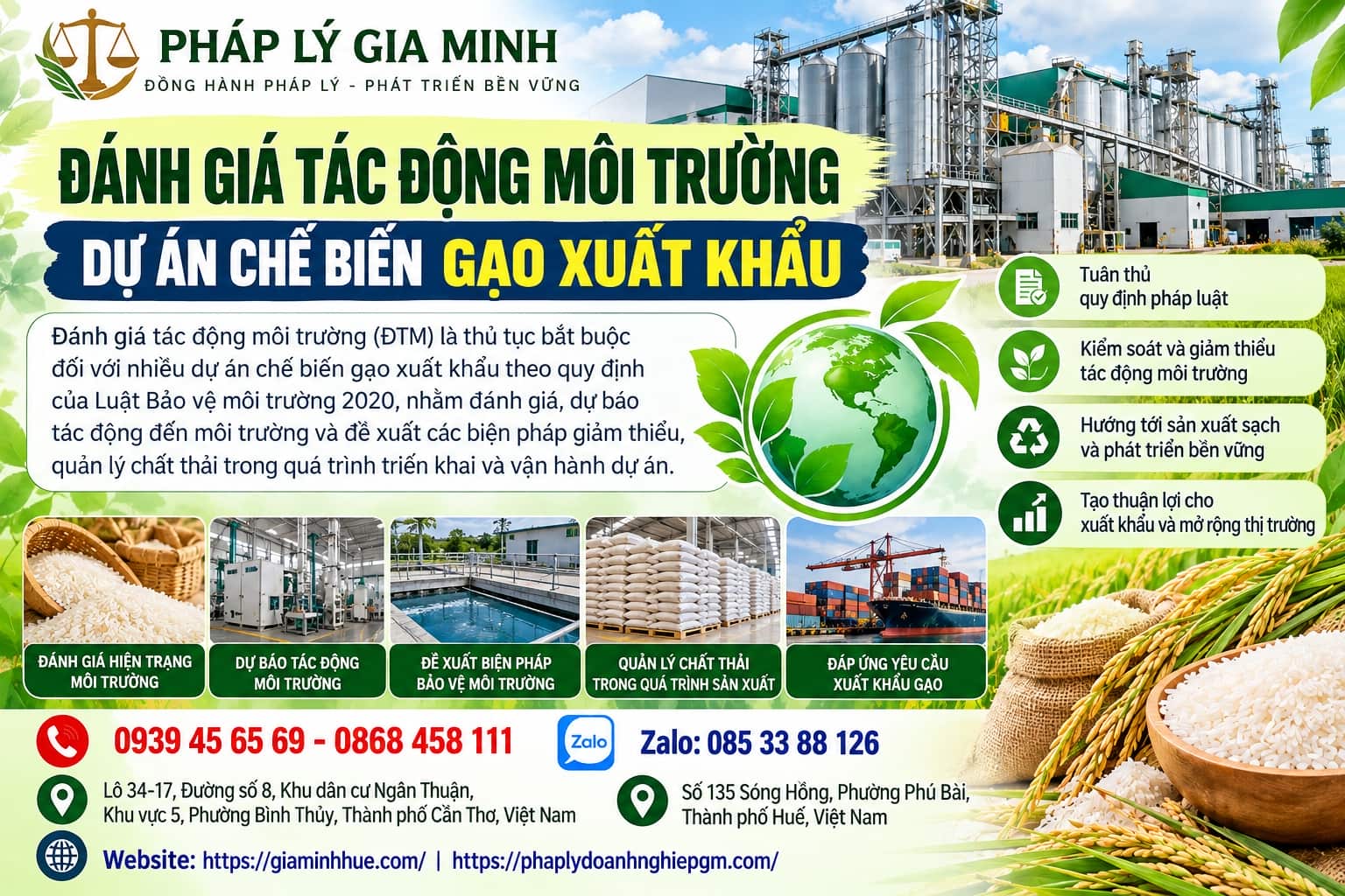 Đánh giá tác động môi trường dự án chế biến gạo xuất khẩu cần thực hiện thế nào?