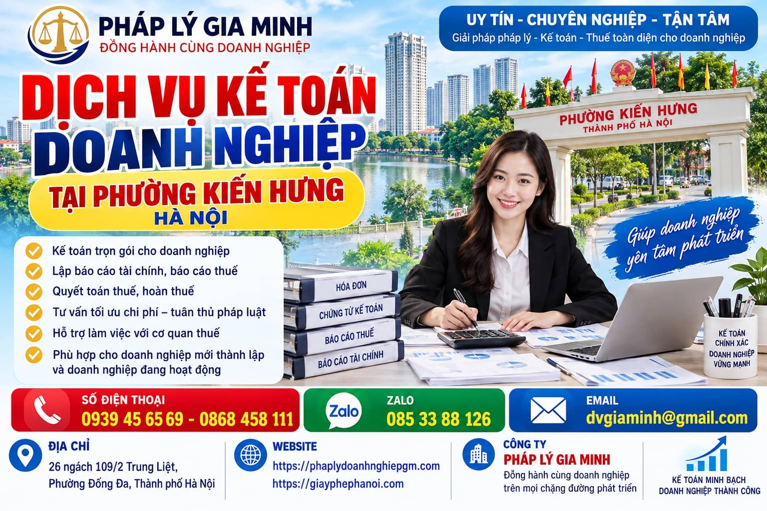 Dịch vụ kế toán doanh nghiệp tại phường Kiến Hưng Hà Nội