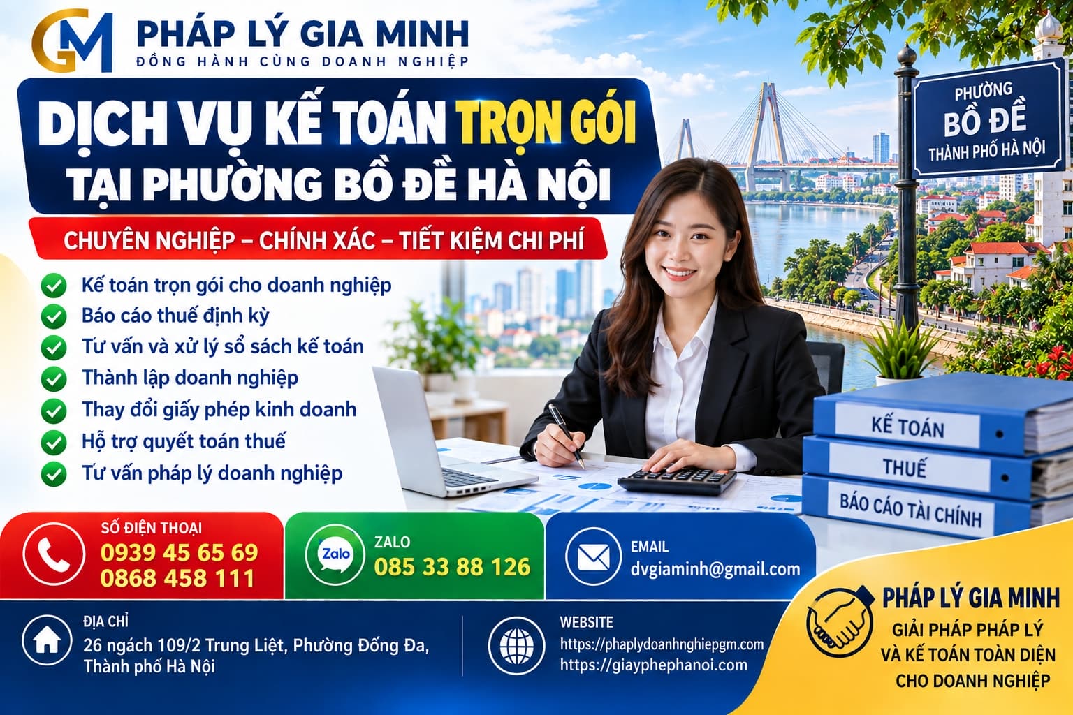 Dịch vụ kế toán trọn gói tại phường Bồ Đề Hà Nội
