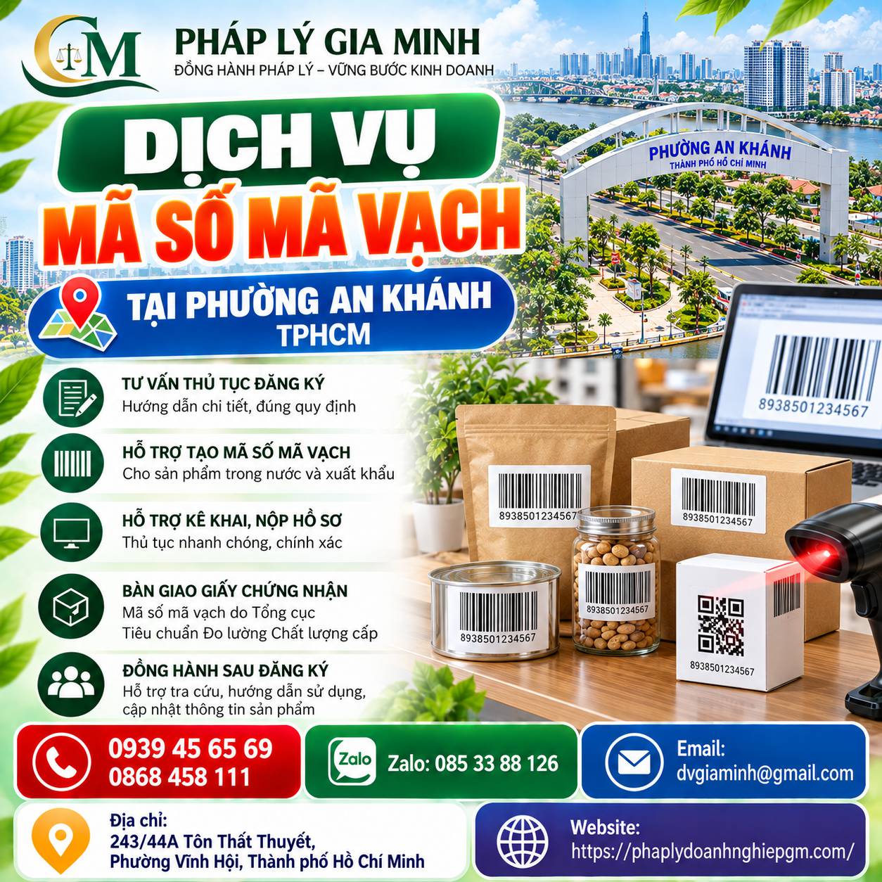 Dịch vụ mã số mã vạch tại phường An Khánh TPHCM