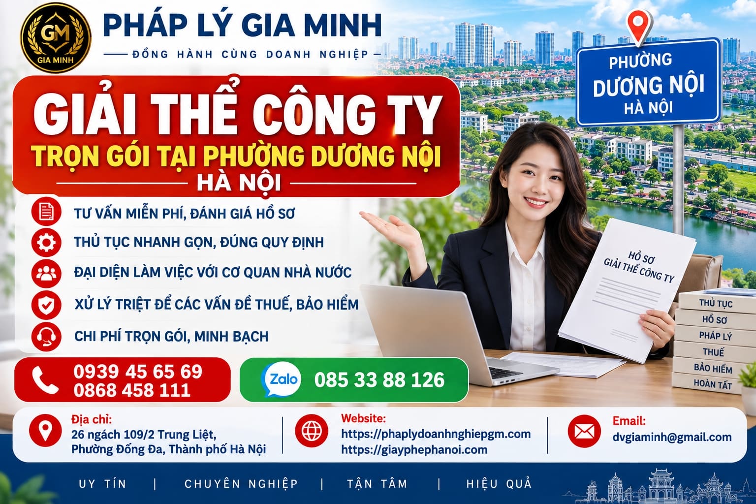 Giải thể công ty trọn gói tại phường Dương Nội Hà Nội