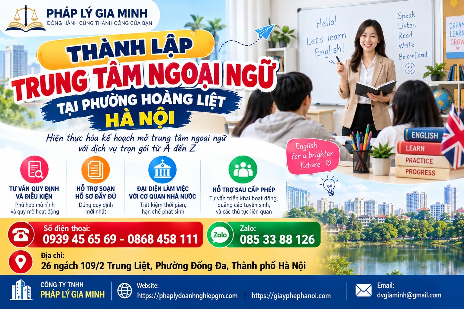 Thành lập trung tâm ngoại ngữ tại phường Hoàng Liệt Hà Nội